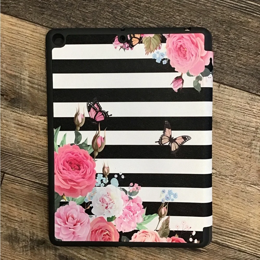 Floral and Striped Tablet Case 7 x 10